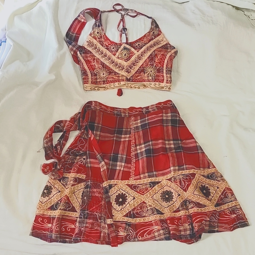 Halter Top and Wrap Skirt Set (new without tag)